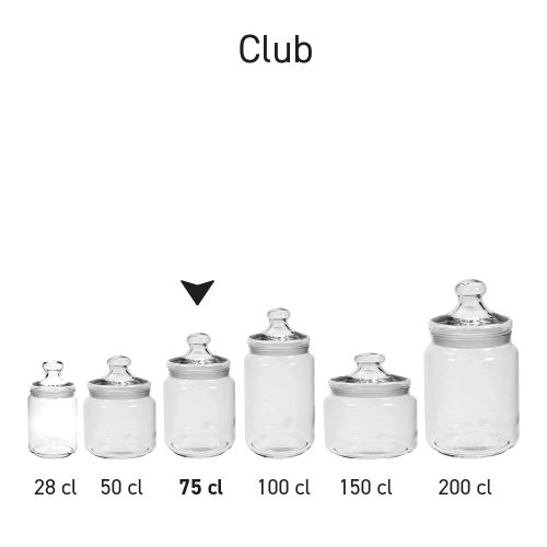 Snoeppot Club 0,75 liter bedrukken Snoeppot Club 0,75 liter bedrukken