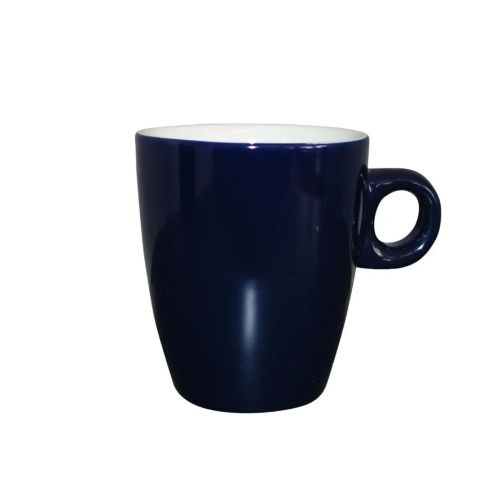 Blauw-witte Sonja mok van 18 cl in porselein, met ergonomisch handvat en glanzende afwerking Blauw-witte Sonja mok van 18 cl in porselein, met ergonomisch handvat en glanzende afwerking