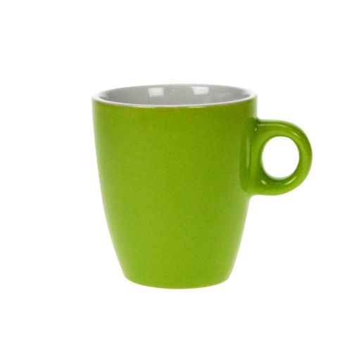 Groen-witte Sonja mok van 18 cl in porselein, met uniforme kleur en comfortabele grip. Groen-witte Sonja mok van 18 cl in porselein, met uniforme kleur en comfortabele grip.