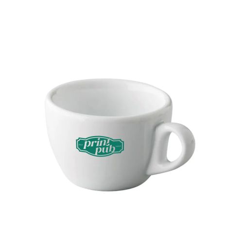 One-colour PrintPub logo on front of porcelain coffee cup 15 cl.
