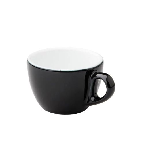 Style coffee cup 15 cl. in black and white, shown in front view with classic design.
