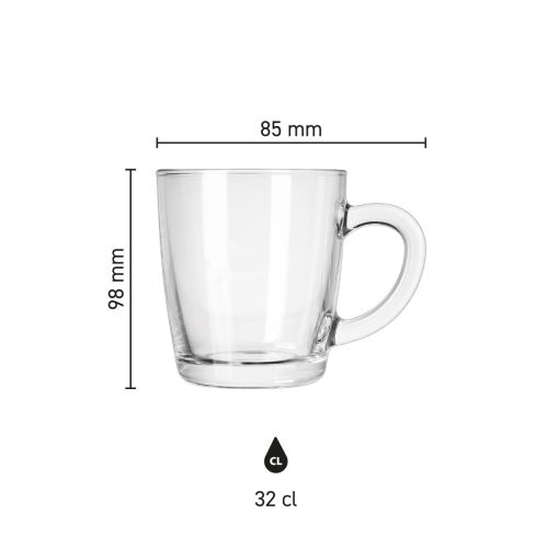 Grafische weergave van de maatvoering van het New Morning Laag theeglas 32 cl als infographic. Grafische weergave van de maatvoering van het New Morning Laag theeglas 32 cl als infographic.