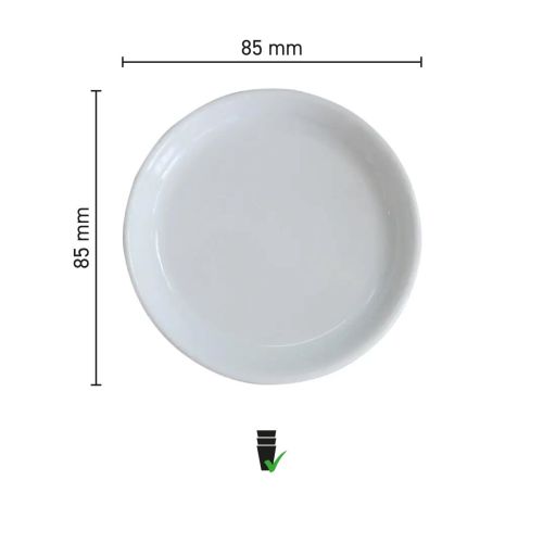 Theezakhouder rond wit 85 mm bedrukken