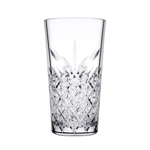 Stackable Timeless Longdrink glass 34.5 cl. displayed upright in front view. Stackable Timeless Longdrink glass 34.5 cl. displayed upright in front view.
