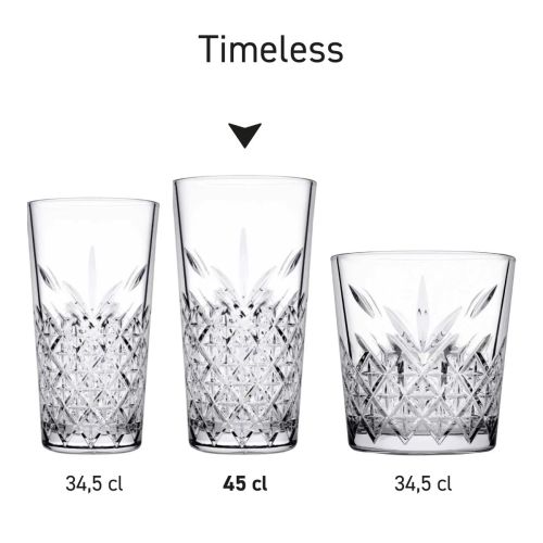 Serie-opstelling van meerdere Timeless glazen uit de Timeless-serie.. Serie-opstelling van meerdere Timeless glazen uit de Timeless-serie..
