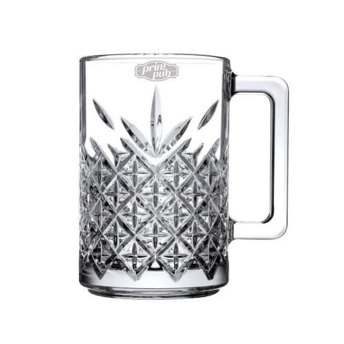 PrintPub logo in fine engraving on the front view of the Timeless Tea Glass 31 cl.