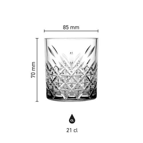 Infographic clearly showing height and diameter of the Timeless Whisky Glass 21 cl. Infographic clearly showing height and diameter of the Timeless Whisky Glass 21 cl.