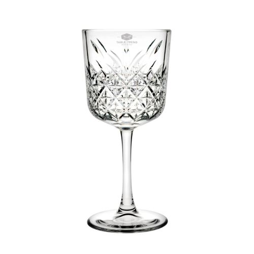Glass clear Timeless wine glass with engraved TableTrend logo on the front of the 33 cl. glass.