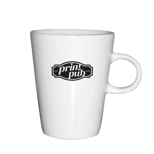 One-colour PrintPub logo on the front of the Trapo mug white 25 cl porcelain. One-colour PrintPub logo on the front of the Trapo mug white 25 cl porcelain.