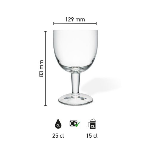 Infographic shows the dimensions of the Trappist glass 15 cl tap size, including height and diameter. Infographic shows the dimensions of the Trappist glass 15 cl tap size, including height and diameter.