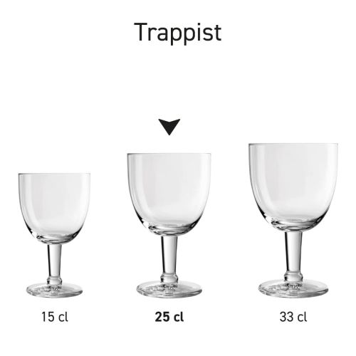 Trappist glass 25 cl. tap size with print