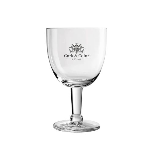 Trappist glass 33 cl. tap size with print