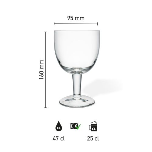 Infographic shows product dimensions of the 33 cl Trappist glass with height and diameter. Infographic shows product dimensions of the 33 cl Trappist glass with height and diameter.