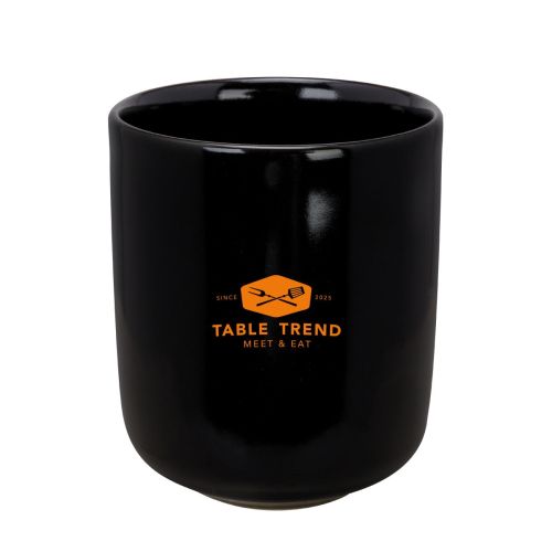 Single-coloured TableTrend logo on the front of a porcelain cup 35 cl. without handle. Single-coloured TableTrend logo on the front of a porcelain cup 35 cl. without handle.