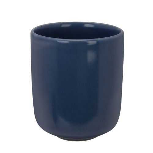 Front view of Venus cup 35 cl. without ear in blue porcelain with straight cylindrical shape. Front view of Venus cup 35 cl. without ear in blue porcelain with straight cylindrical shape.