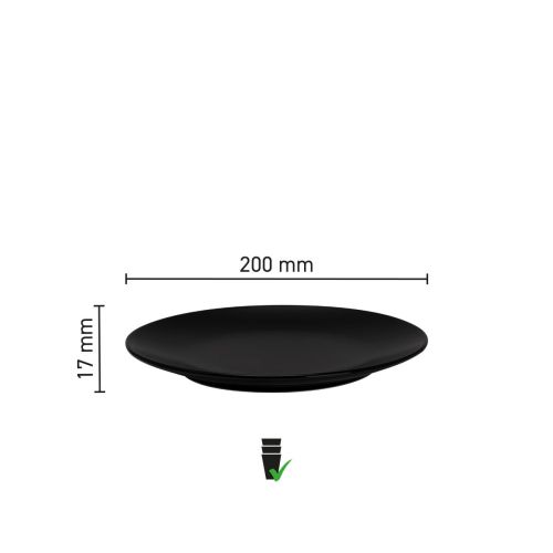 Infographic showing diameter and rim height of Venus plate 20 cm porcelain. Infographic showing diameter and rim height of Venus plate 20 cm porcelain.