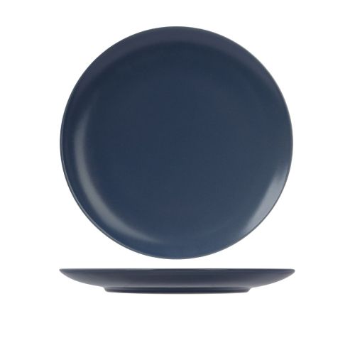 Blue porcelain Venus plate 26 cm with round shape, shown in front view.