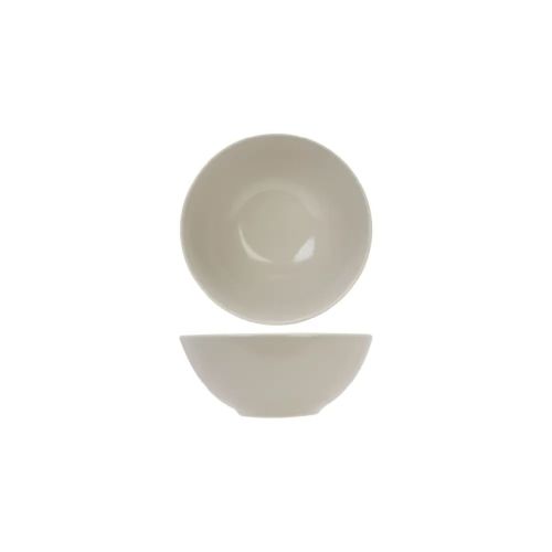Front view of the Venus bowl 16 cm made of ivory pottery with round shape and smooth interior. Front view of the Venus bowl 16 cm made of ivory pottery with round shape and smooth interior.
