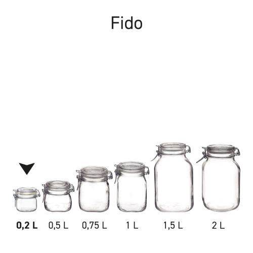 Series image of several Fido weck jars made of glass. Series image of several Fido weck jars made of glass.