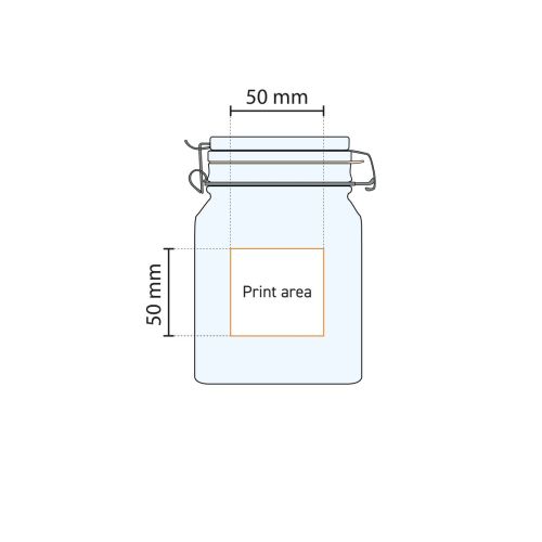 Technical working drawing with pressure area on glass weck jar Fido 0.75 litre square model. Technical working drawing with pressure area on glass weck jar Fido 0.75 litre square model.