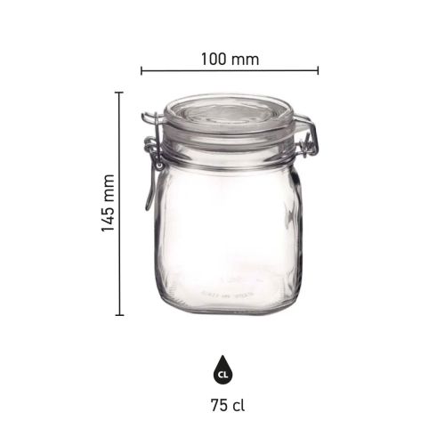 Weck jar Fido 0.75 litre square with print