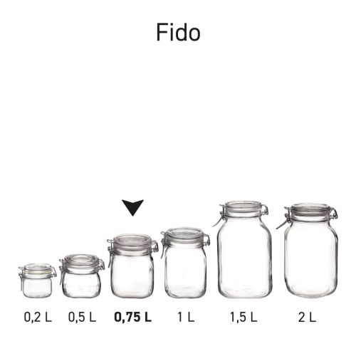 Weck jar Fido 0.75 litre square with print