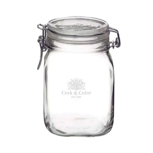 Weck jar Fido 1 litre square with print