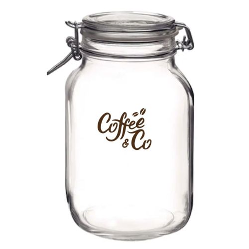 Weck jar Fido 2 litres square with print