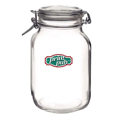Weck jar Fido 2 litres square with print