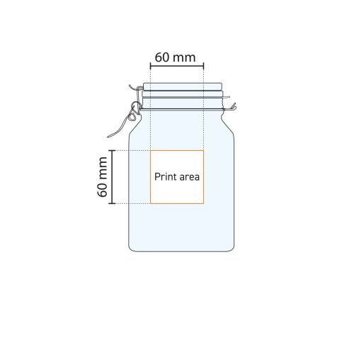 Technical working drawing with indicated pressure area on the round surface of the Weckpot Fido 4 litre.