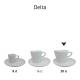 Delta Cappuccino 20 cl. SET with print