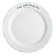 Plate wide rim white 28 cm. with print