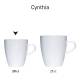 Cynthia mug white 20 cl. print
