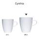Cynthia mug white 25 cl. print