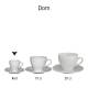 Dom Espresso white 8 cl. SET with print