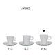 Lukas Cappuccino white 19.5 cl. SET with print