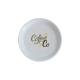 Tea bag holder round white 85 mm with print
