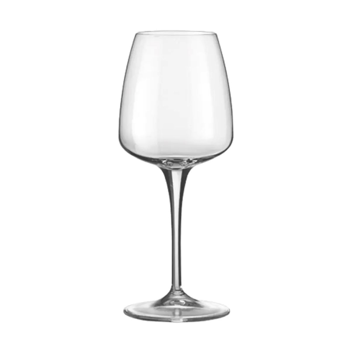 Glass Aurum wine glass 43 cl straight from the front, with high chalice and narrow stem.