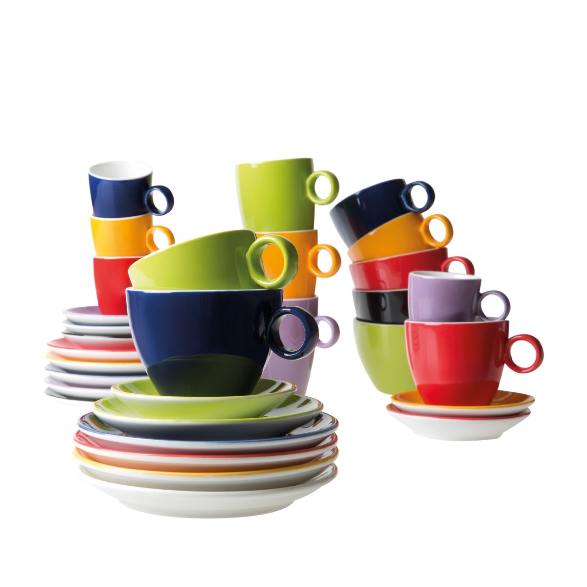 Bart cups of porcelain photographed against plain white background.