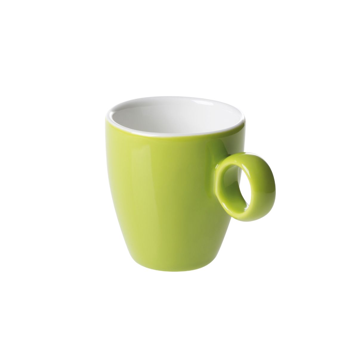 Bart Espresso cup 6.5 cl in green-white porcelain with compact shape and slightly curved handle.