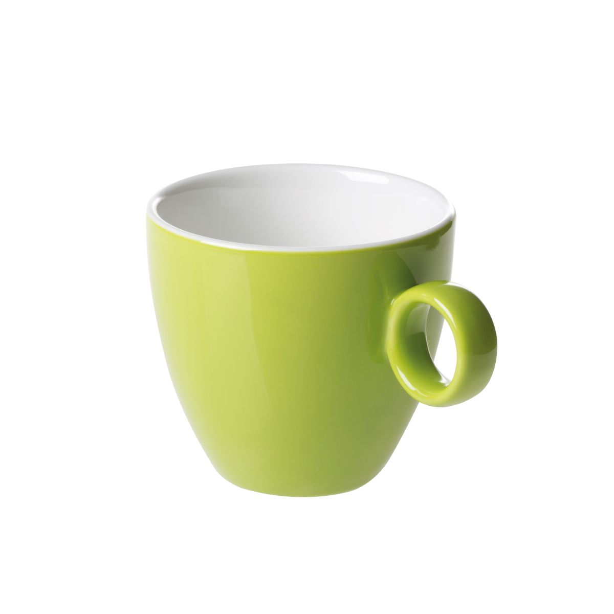Green and white Bart Coffee cup 17 cl in porcelain, front view with classic round shape and smooth finish.