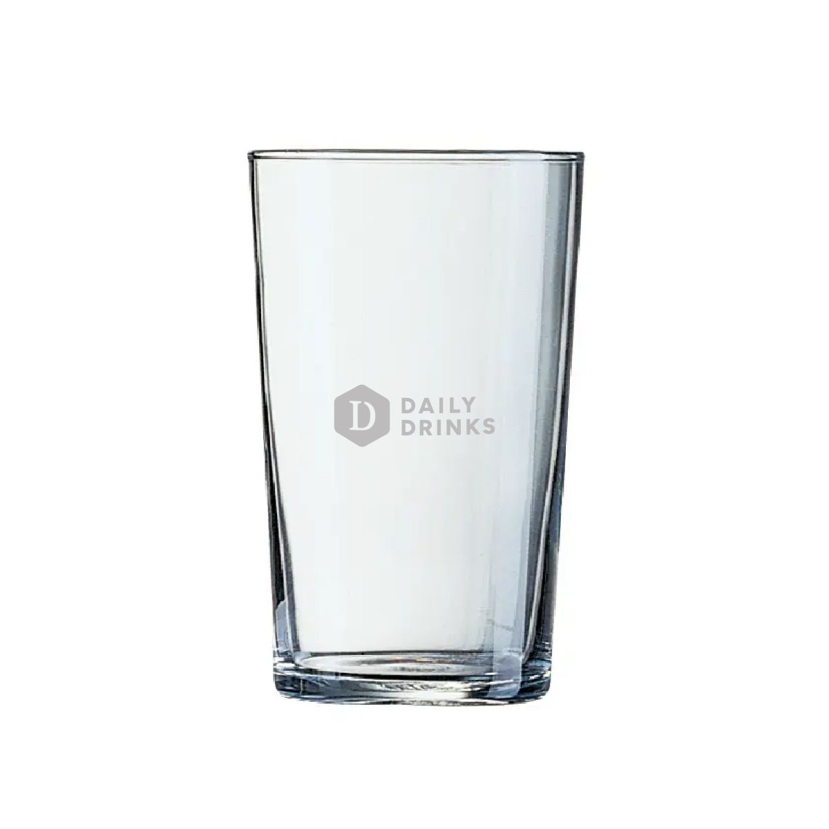 Beer tasting glass Conique 20 cl. with engraved DailyDrinks logo visible on the front.