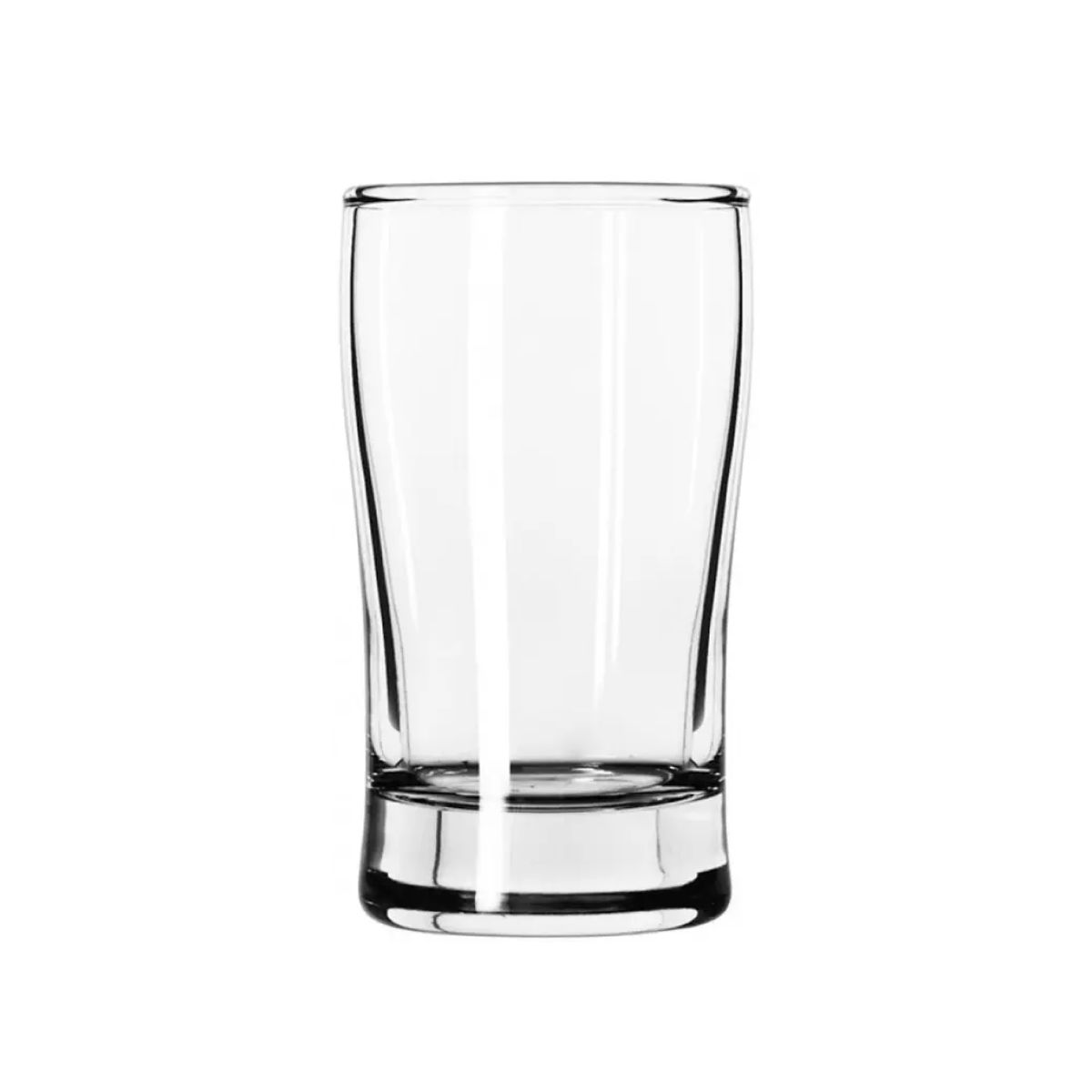 Front view of beer tasting glass Esquire 15 cl. transparent glass with narrow base.