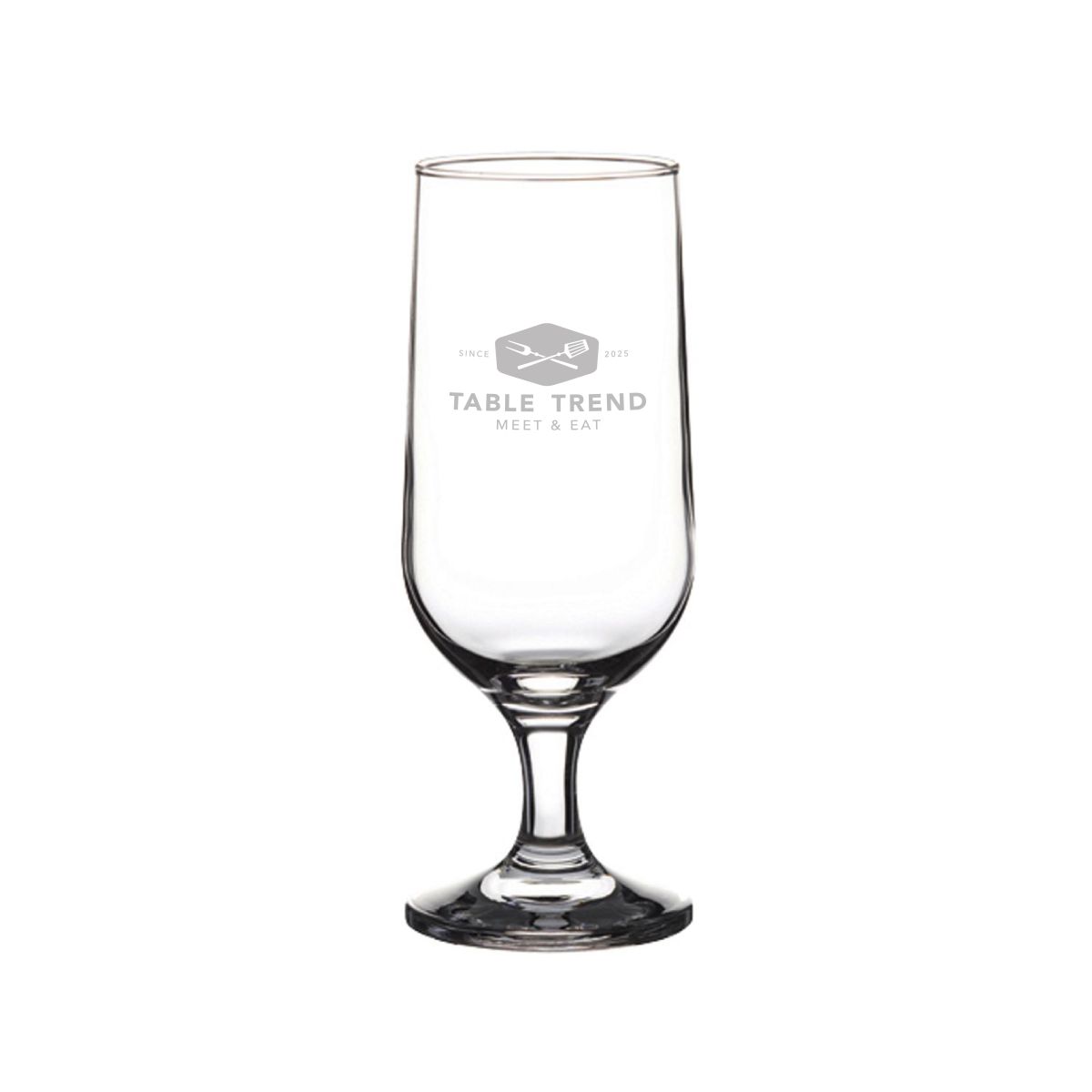 bierglas Capri 35 cl. met gegraveerd TableTrend-logo op de voorzijde van het glas.