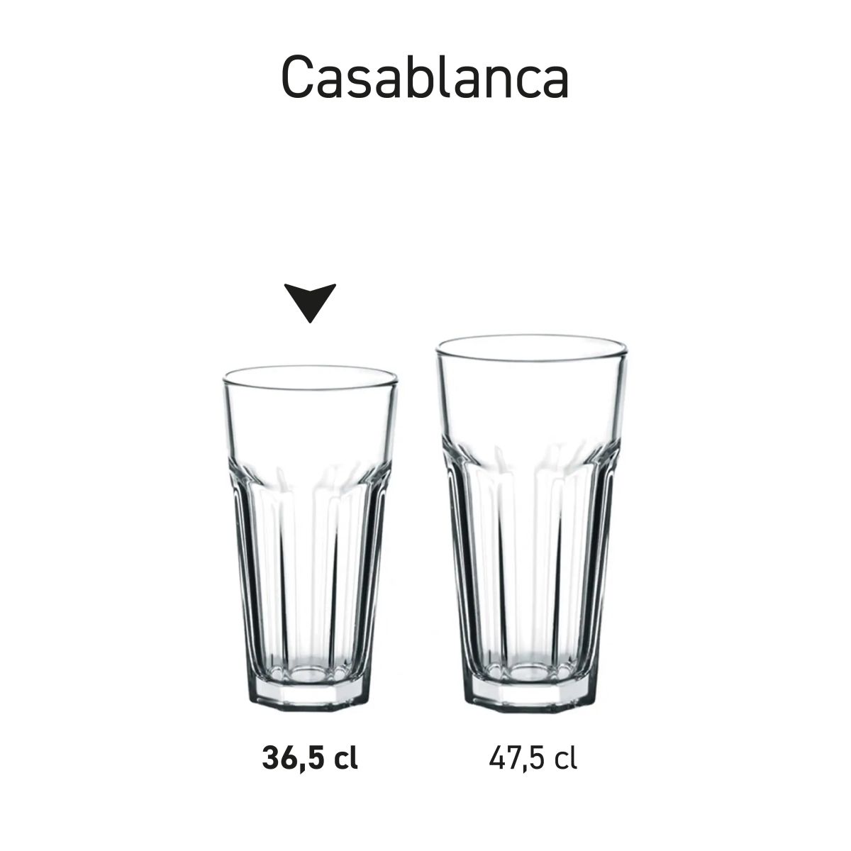 Seriebeeld van meerdere Casablanca bierglazen naast elkaar gepresenteerd ter vergelijking.