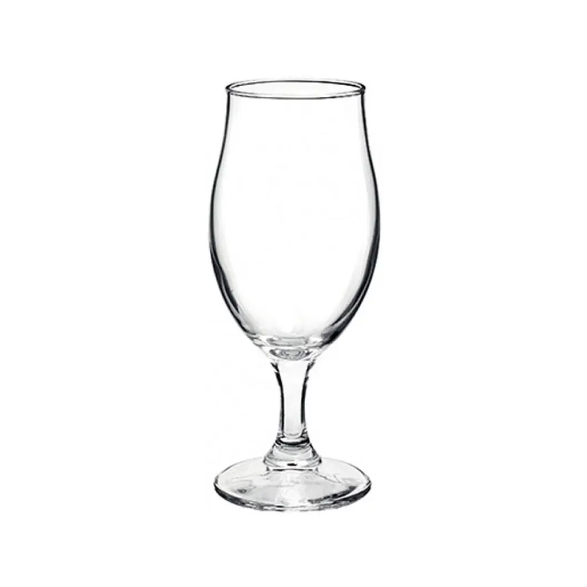 Vooraanzicht van het Bierglas Executive 26 cl. van helder glas met recht model en licht taps toelopende rand. Vooraanzicht van het Bierglas Executive 26 cl. van helder glas met recht model en licht taps toelopende rand.
