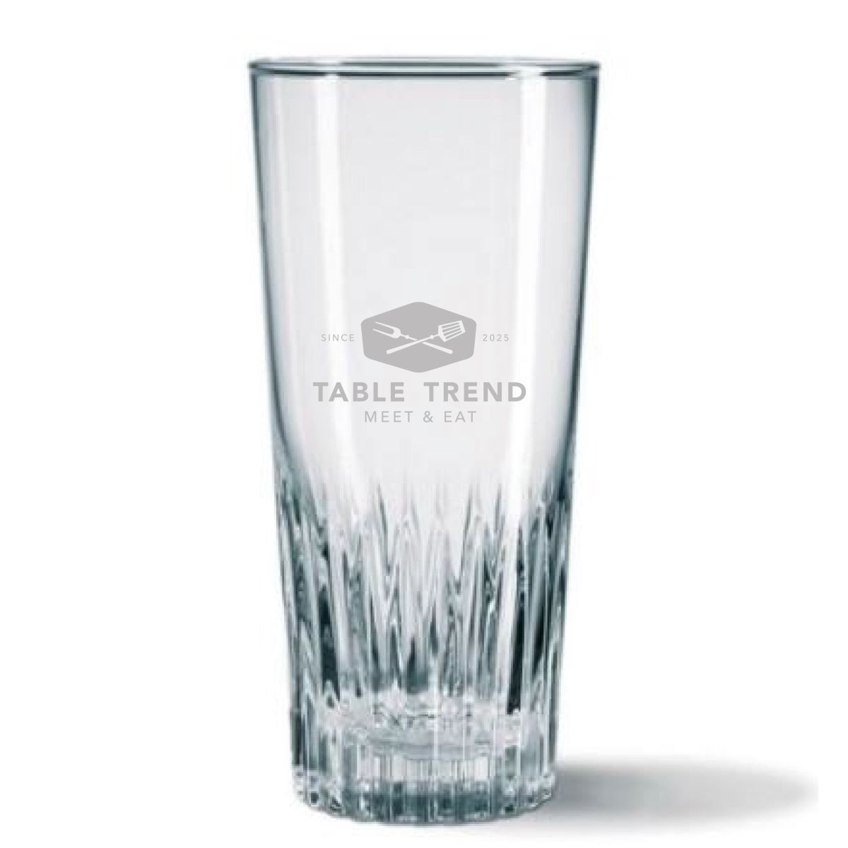Gravure van TableTrend-logo zichtbaar op vooraanzicht van bierglas Gaetan 40 cl.