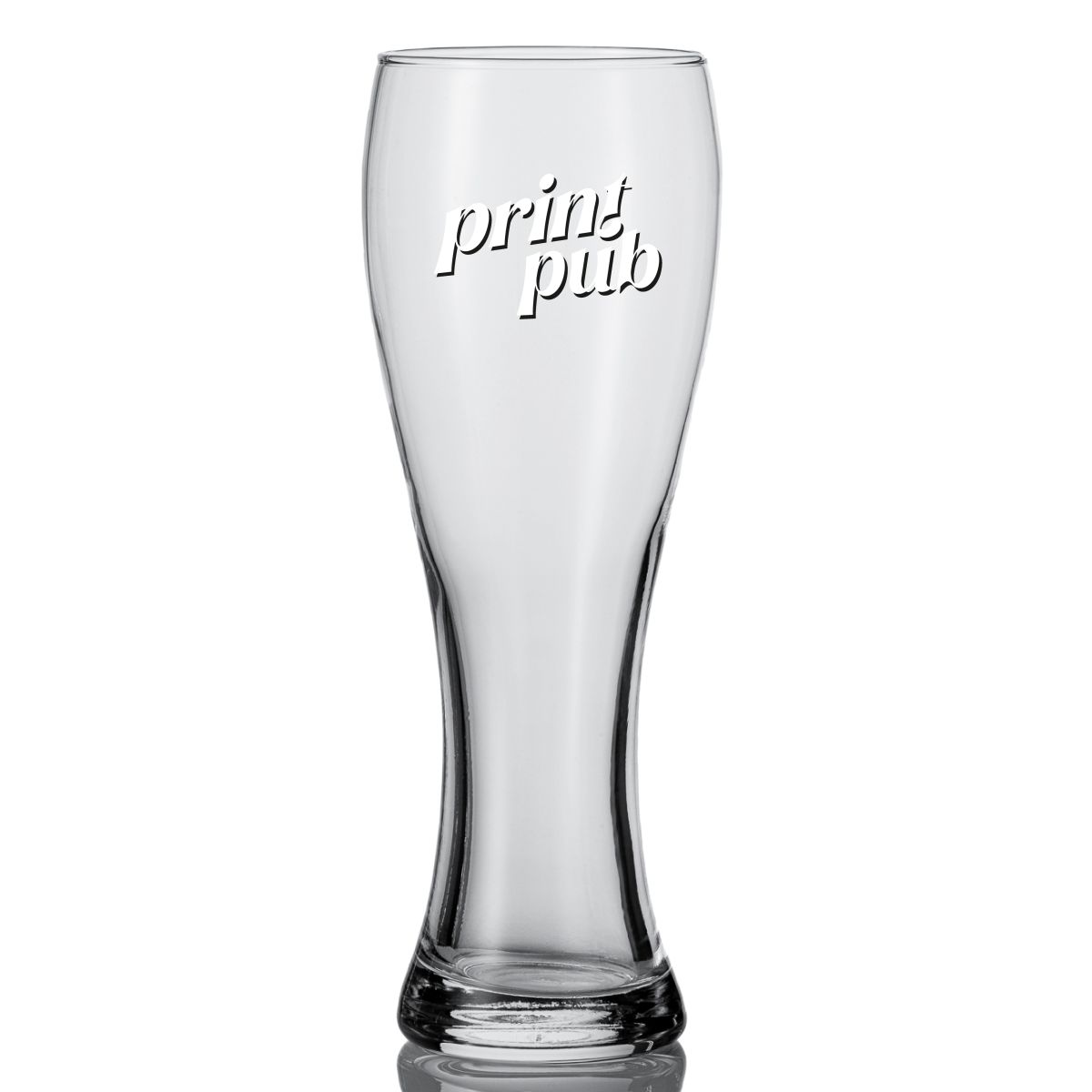 Beer glass Pantheon 50 cl. TAPMAAT glass with multicoloured PrintPub logo printed on the front.