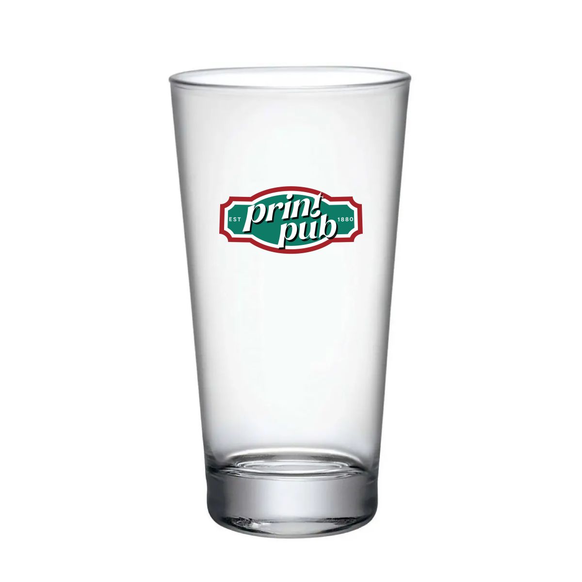 Sestriere bierglas 39 cl. met meerkleurig PrintPub-logo op de voorzijde.