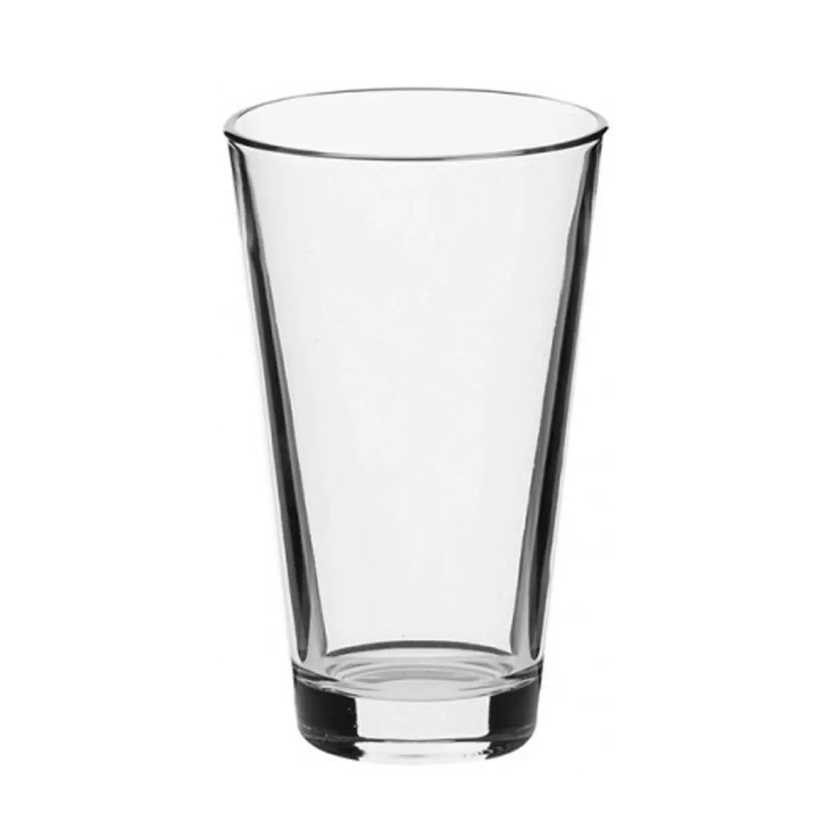 Beer Pint glass 34 cl. in front view, made of transparent glass with classic straight shape. Beer Pint glass 34 cl. in front view, made of transparent glass with classic straight shape.